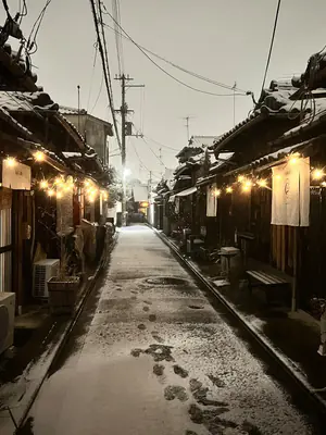 The lane in snow